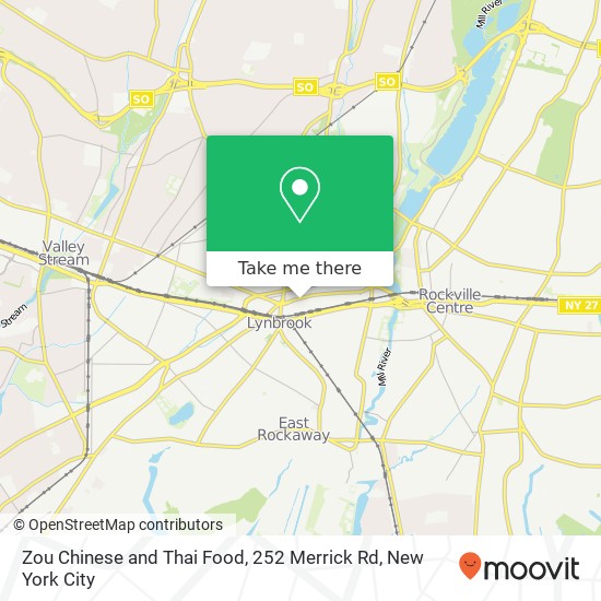 Zou Chinese and Thai Food, 252 Merrick Rd map