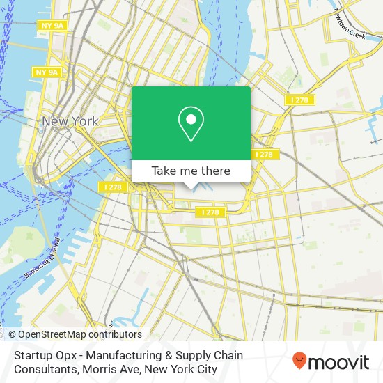 Mapa de Startup Opx - Manufacturing & Supply Chain Consultants, Morris Ave