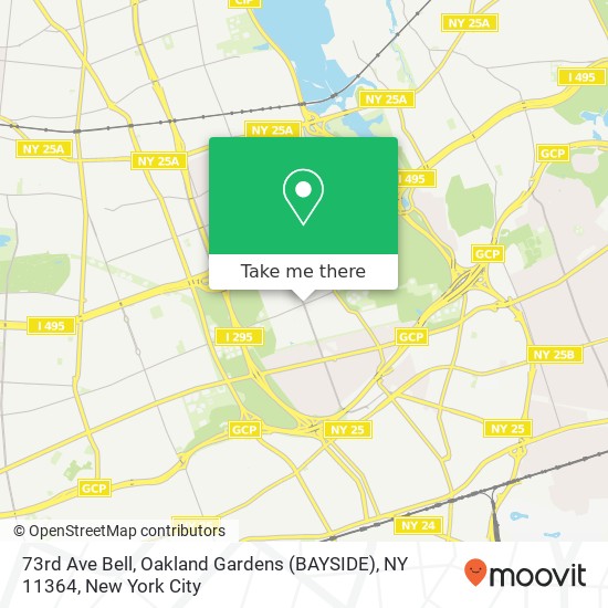 73rd Ave Bell, Oakland Gardens (BAYSIDE), NY 11364 map