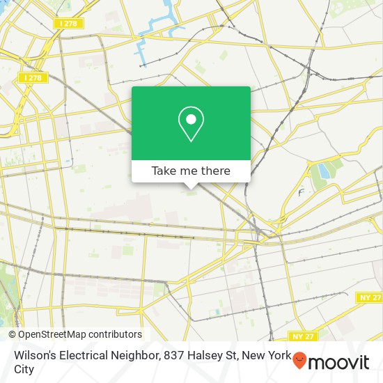 Mapa de Wilson's Electrical Neighbor, 837 Halsey St