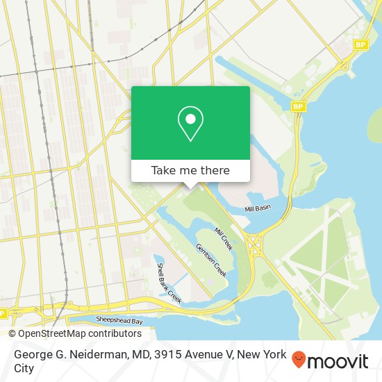 Mapa de George G. Neiderman, MD, 3915 Avenue V