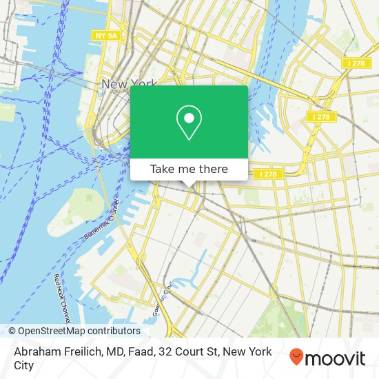 Mapa de Abraham Freilich, MD, Faad, 32 Court St