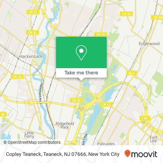 Mapa de Copley Teaneck, Teaneck, NJ 07666
