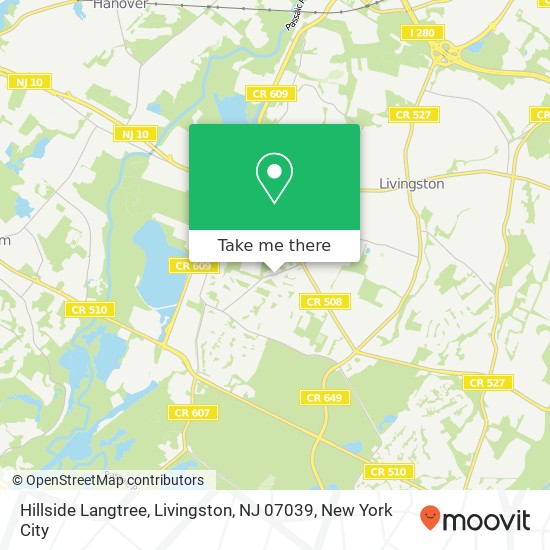 Mapa de Hillside Langtree, Livingston, NJ 07039