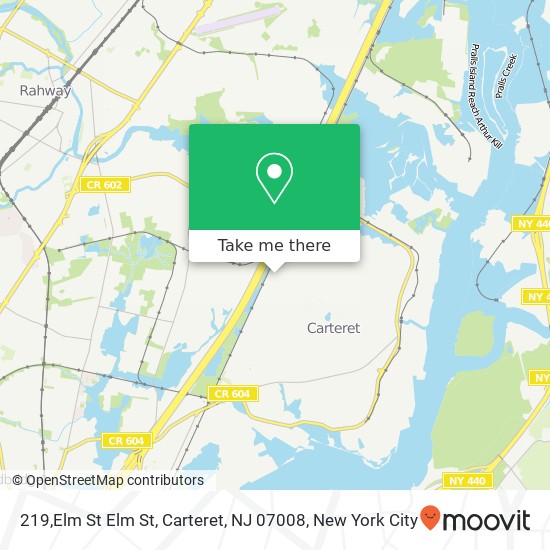 Mapa de 219,Elm St Elm St, Carteret, NJ 07008