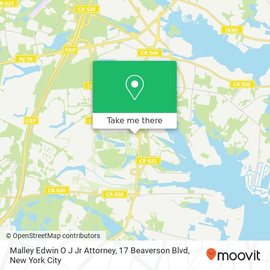 Malley Edwin O J Jr Attorney, 17 Beaverson Blvd map