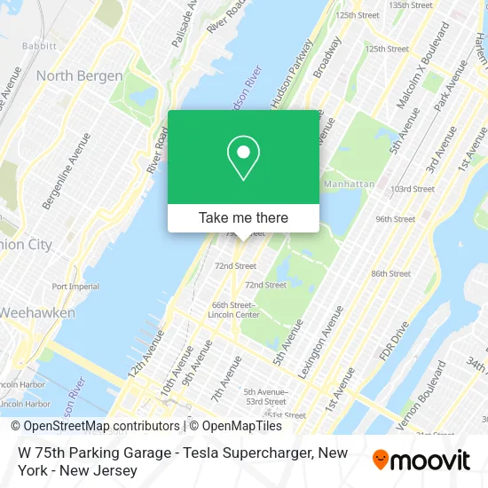 W 75th Parking Garage - Tesla Supercharger map