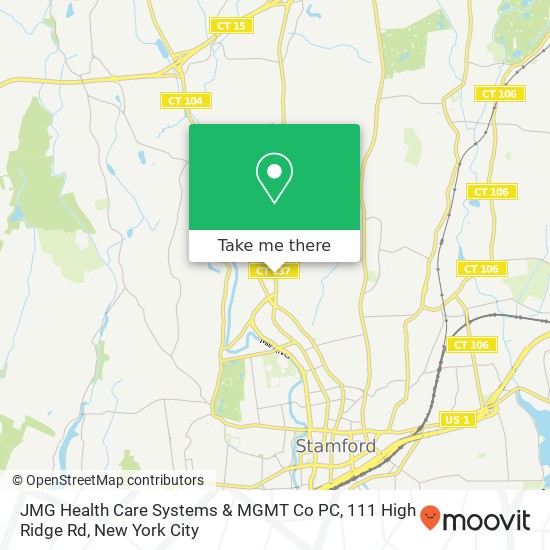 JMG Health Care Systems & MGMT Co PC, 111 High Ridge Rd map