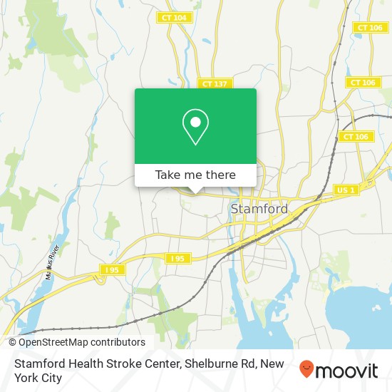 Mapa de Stamford Health Stroke Center, Shelburne Rd