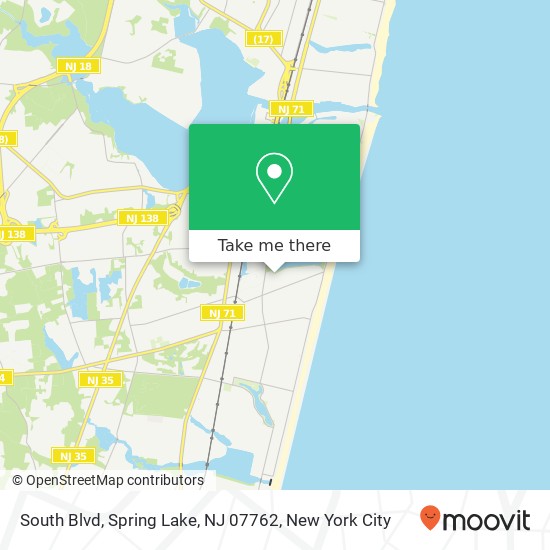 Mapa de South Blvd, Spring Lake, NJ 07762