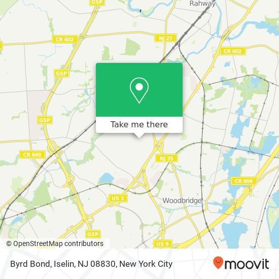 Mapa de Byrd Bond, Iselin, NJ 08830