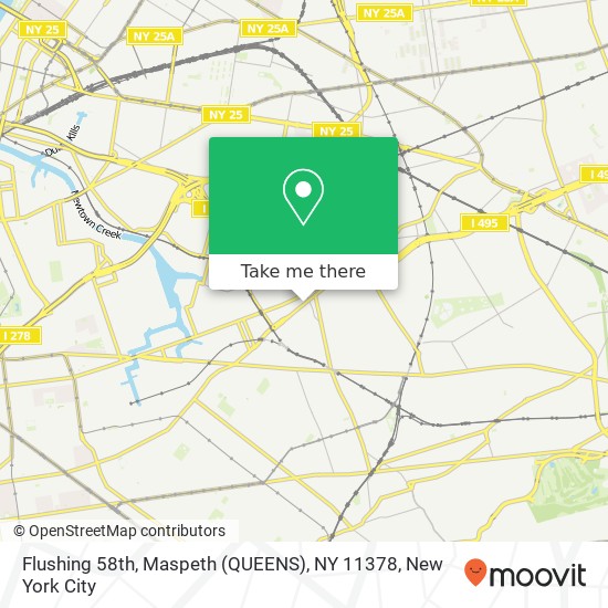Mapa de Flushing 58th, Maspeth (QUEENS), NY 11378