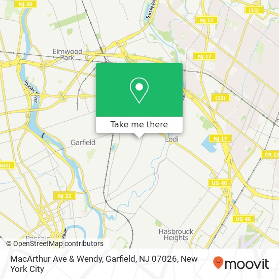 MacArthur Ave & Wendy, Garfield, NJ 07026 map