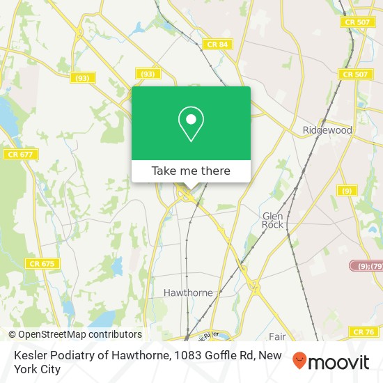 Kesler Podiatry of Hawthorne, 1083 Goffle Rd map
