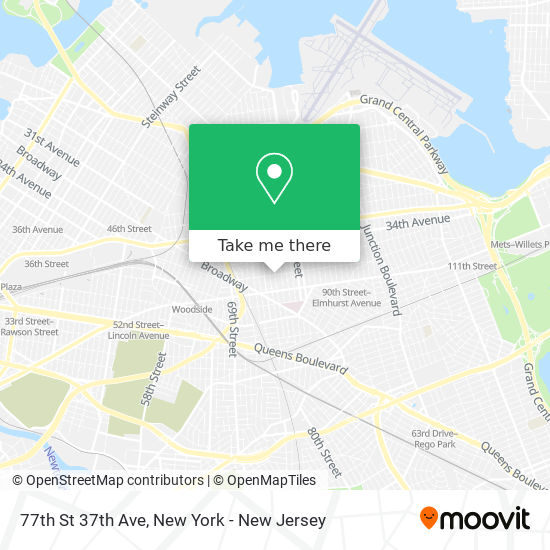 Mapa de 77th St 37th Ave
