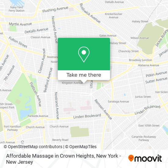 Affordable Massage in Crown Heights map