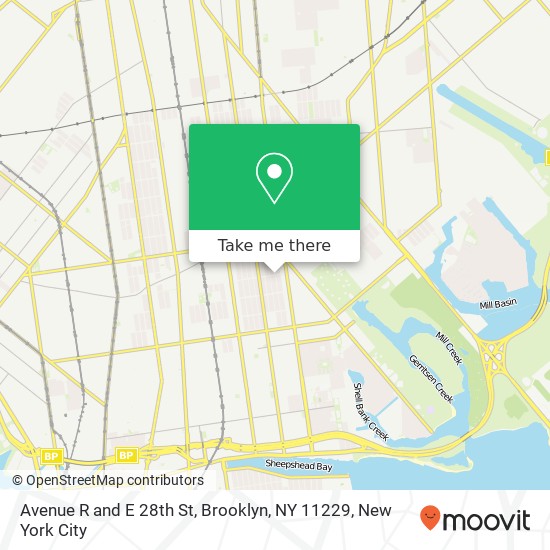 Mapa de Avenue R and E 28th St, Brooklyn, NY 11229