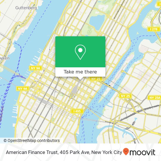 American Finance Trust, 405 Park Ave map