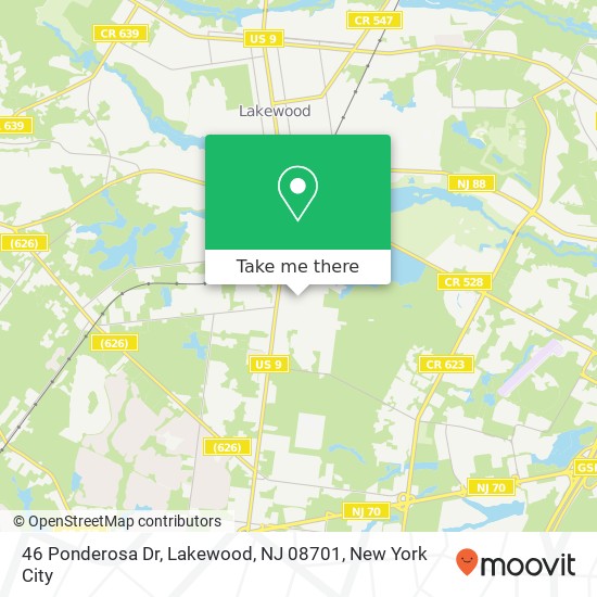 46 Ponderosa Dr, Lakewood, NJ 08701 map