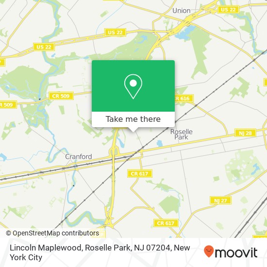 Mapa de Lincoln Maplewood, Roselle Park, NJ 07204