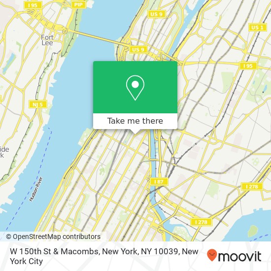 W 150th St & Macombs, New York, NY 10039 map