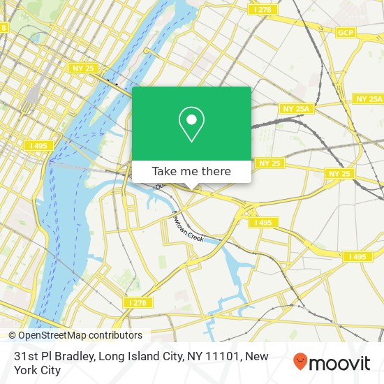 Mapa de 31st Pl Bradley, Long Island City, NY 11101