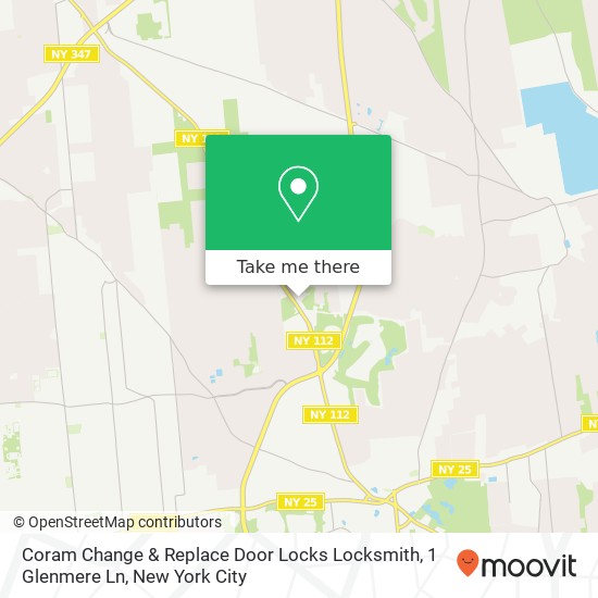 Mapa de Coram Change & Replace Door Locks Locksmith, 1 Glenmere Ln