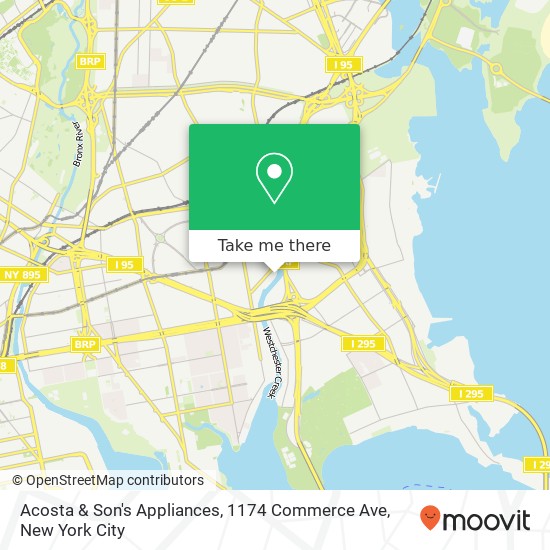 Mapa de Acosta & Son's Appliances, 1174 Commerce Ave