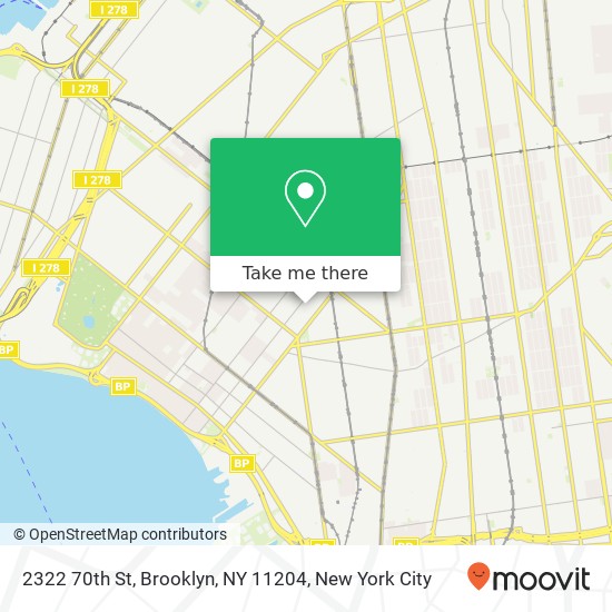 Mapa de 2322 70th St, Brooklyn, NY 11204