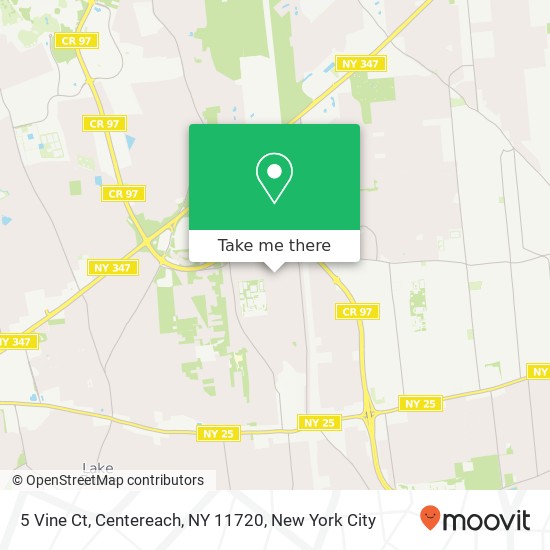 Mapa de 5 Vine Ct, Centereach, NY 11720