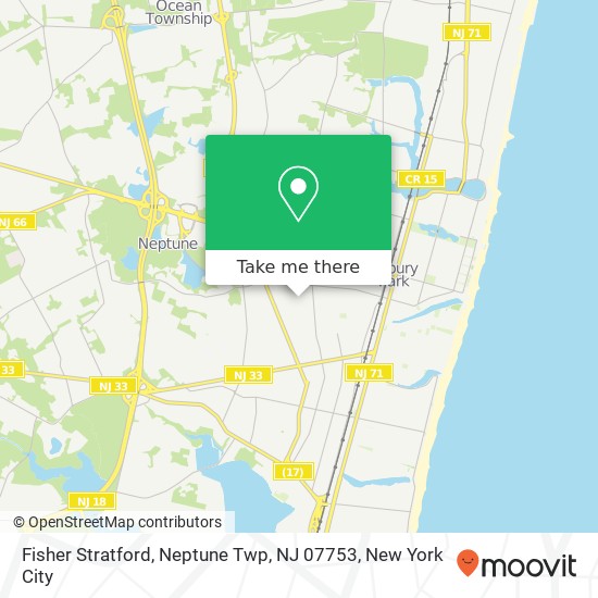 Mapa de Fisher Stratford, Neptune Twp, NJ 07753