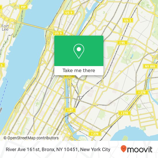 Mapa de River Ave 161st, Bronx, NY 10451
