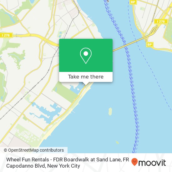 Wheel Fun Rentals - FDR Boardwalk at Sand Lane, FR Capodanno Blvd map