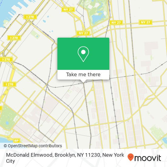 Mapa de McDonald Elmwood, Brooklyn, NY 11230