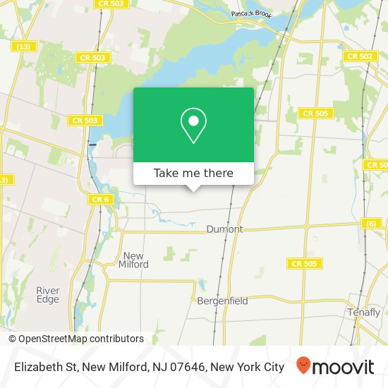 Elizabeth St, New Milford, NJ 07646 map