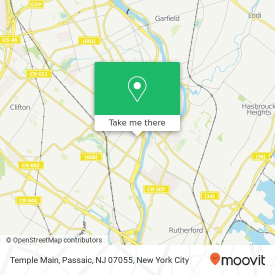 Temple Main, Passaic, NJ 07055 map