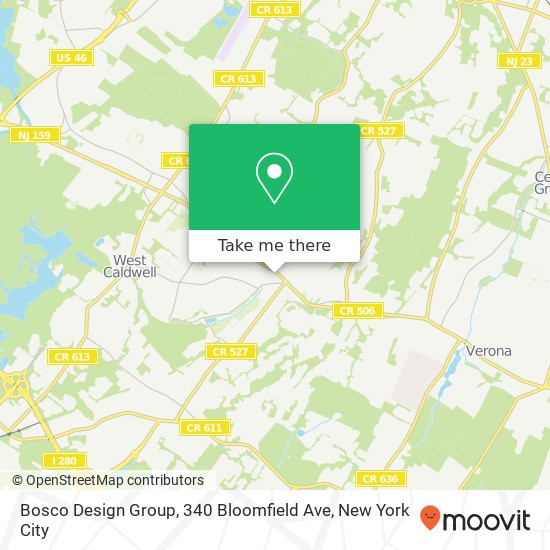 Mapa de Bosco Design Group, 340 Bloomfield Ave