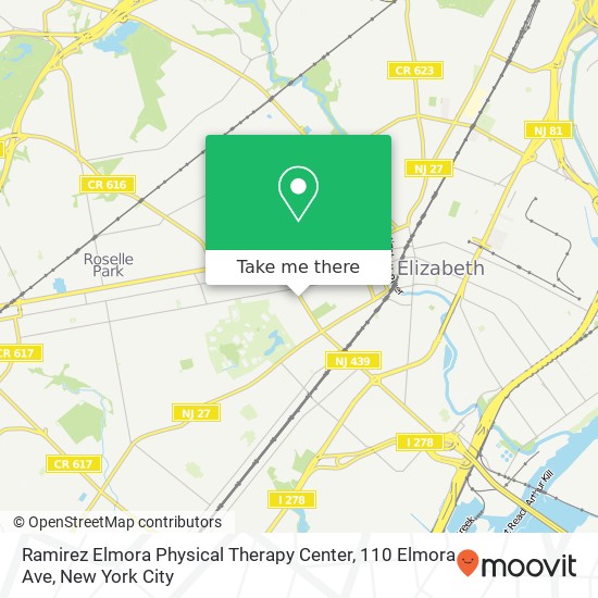 Mapa de Ramirez Elmora Physical Therapy Center, 110 Elmora Ave