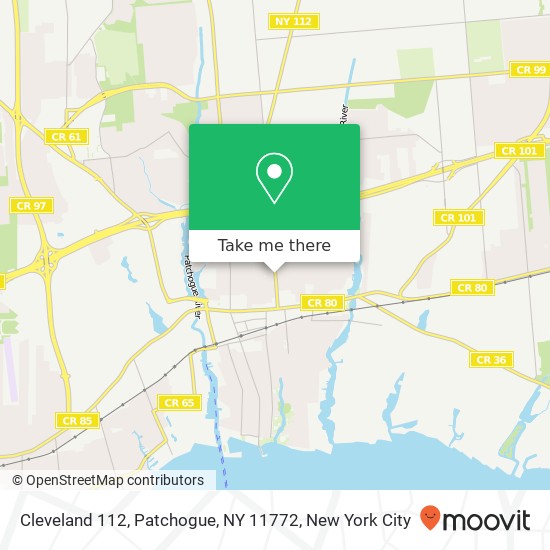 Mapa de Cleveland 112, Patchogue, NY 11772