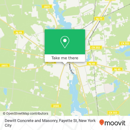 Mapa de Dewitt Concrete and Masonry, Fayette St