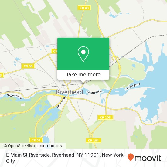 Mapa de E Main St Riverside, Riverhead, NY 11901