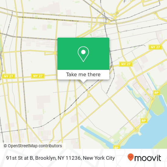 Mapa de 91st St at B, Brooklyn, NY 11236