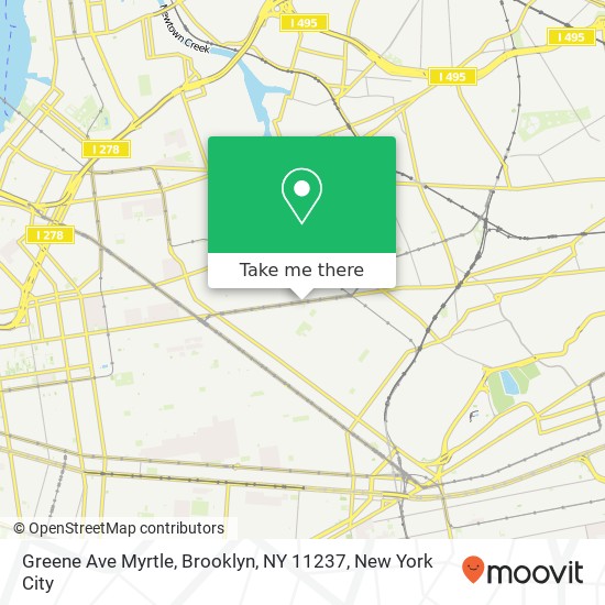 Mapa de Greene Ave Myrtle, Brooklyn, NY 11237