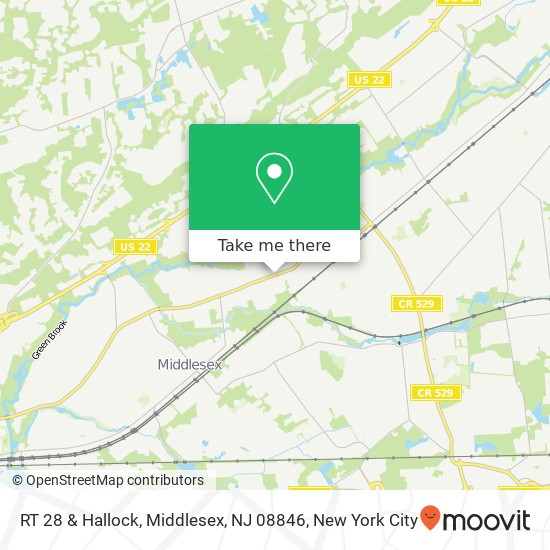 Mapa de RT 28 & Hallock, Middlesex, NJ 08846
