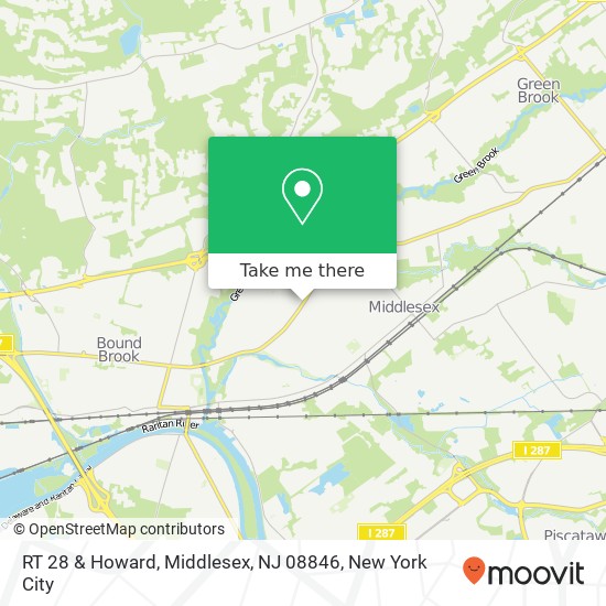 Mapa de RT 28 & Howard, Middlesex, NJ 08846