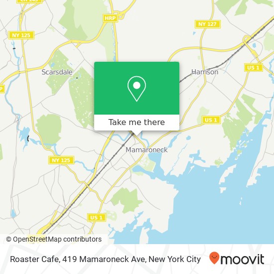 Mapa de Roaster Cafe, 419 Mamaroneck Ave