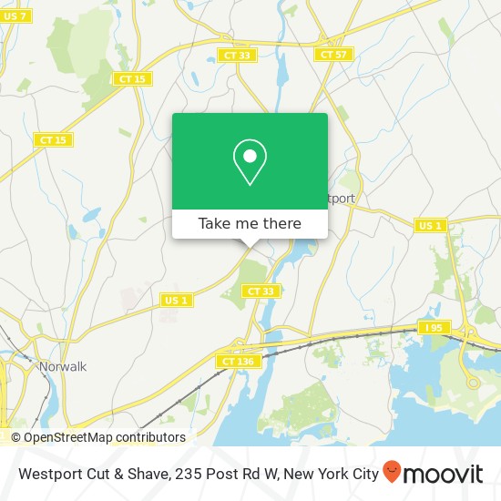 Mapa de Westport Cut & Shave, 235 Post Rd W