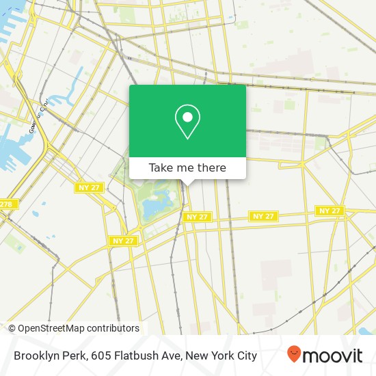 Mapa de Brooklyn Perk, 605 Flatbush Ave