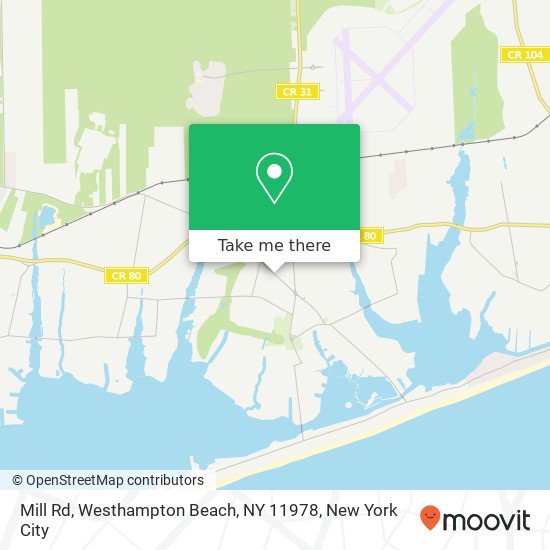 Mapa de Mill Rd, Westhampton Beach, NY 11978