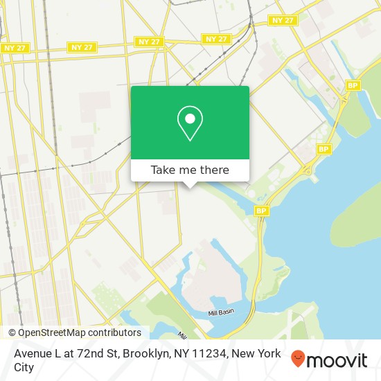 Mapa de Avenue L at 72nd St, Brooklyn, NY 11234